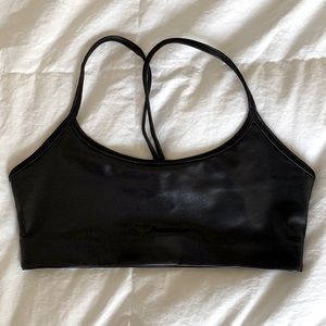 BRAND NEW ALL ACCESS black thin strap shiny racer back sports bra